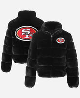 San Francisco 49ers Cuce Black Fur Jacket